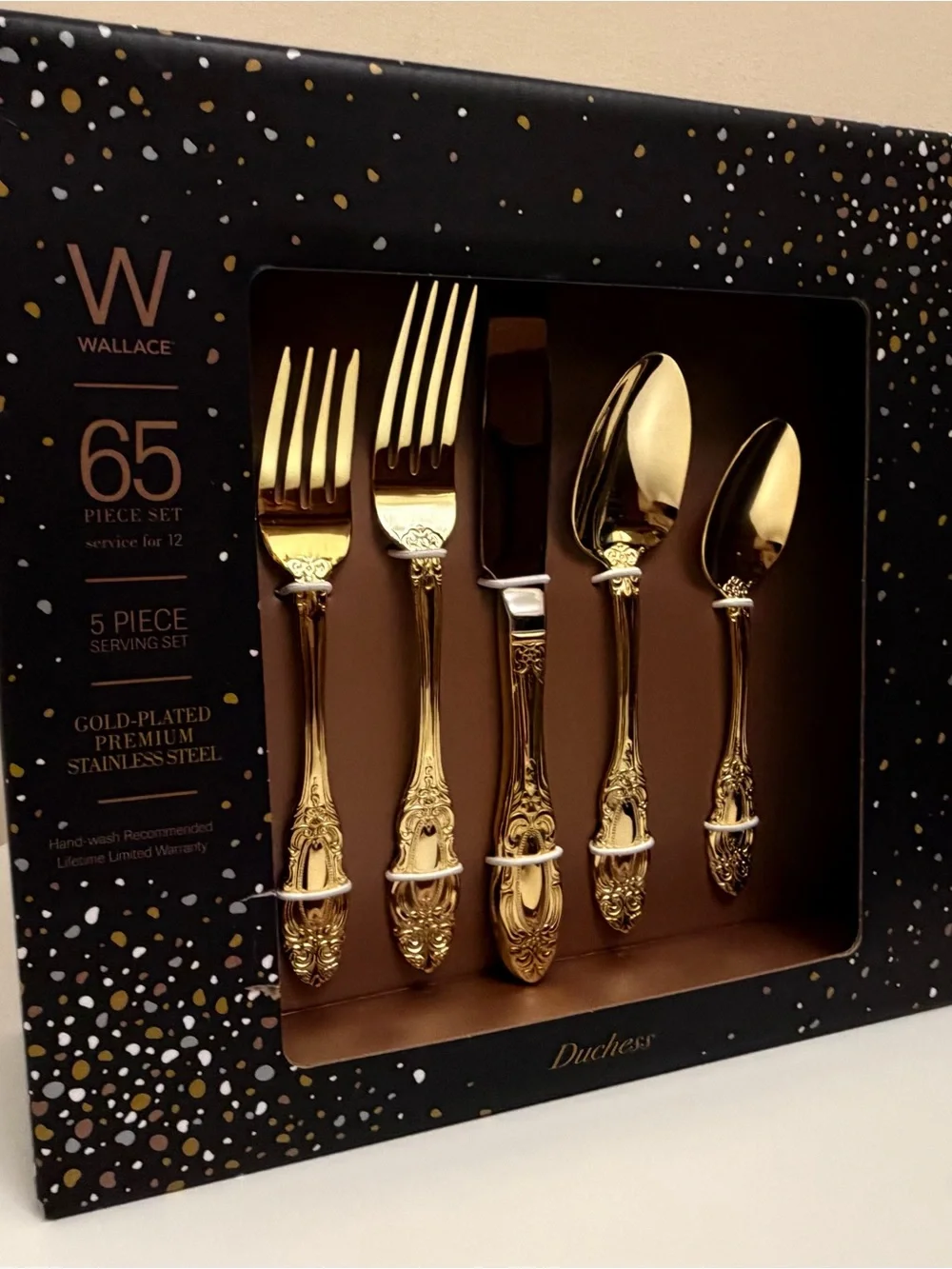 Wallace Duchess Gold 65 Piece Flatware Set